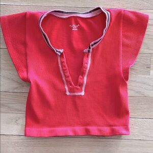 Out From Under Fuchsia Cropped Ribbed Top